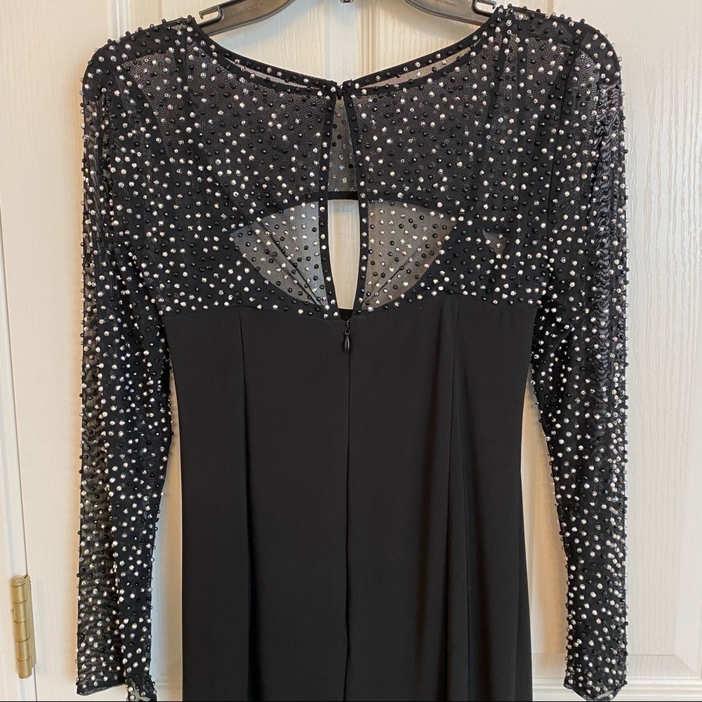 Betsy & Adam Embellished Cutout Gown in Black Size 2P - Picture 7 of 11